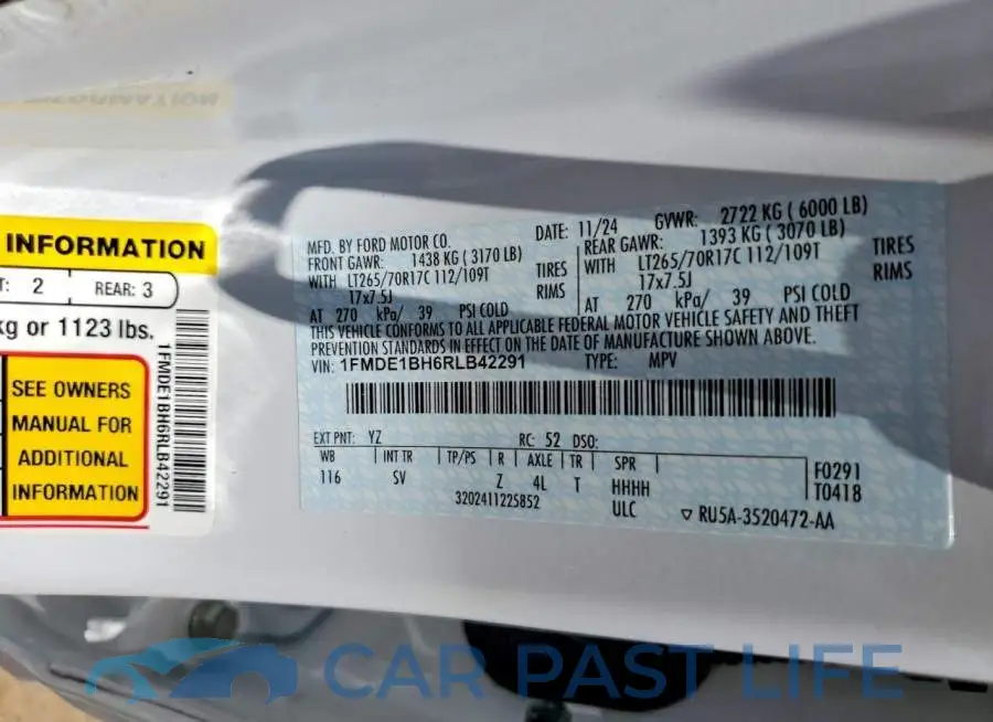 1FMDE1BH6RLB42291# 13