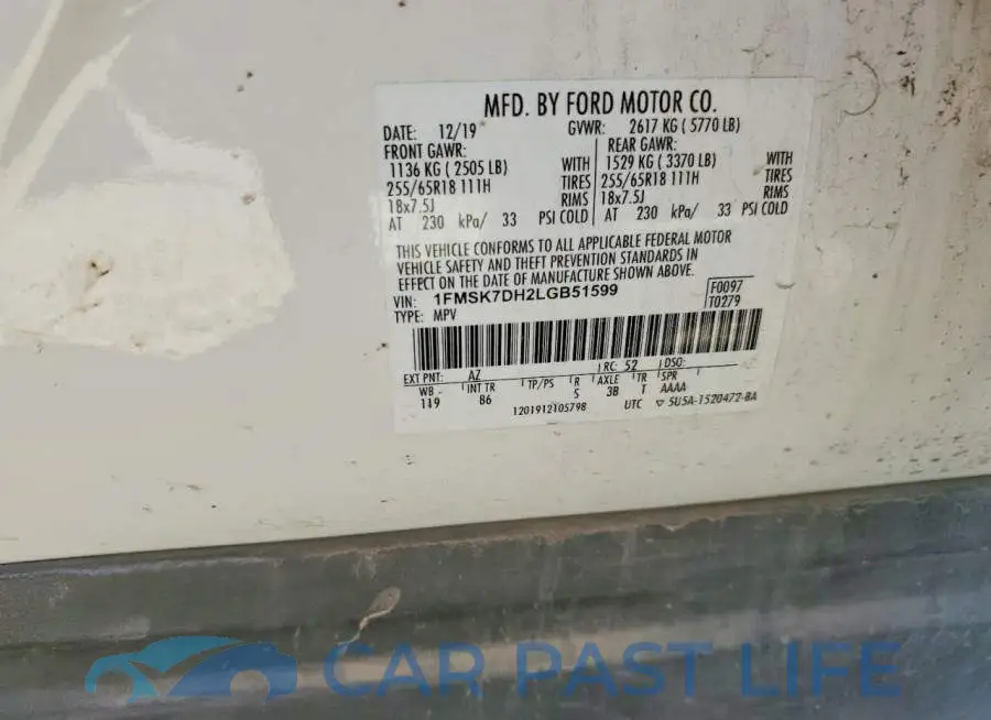 1FMSK7DH2LGB51599# 13
