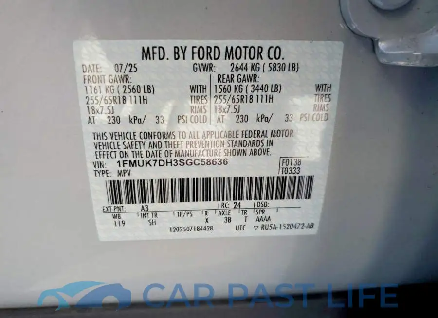 1FMUK7DH3SGC58636# 13