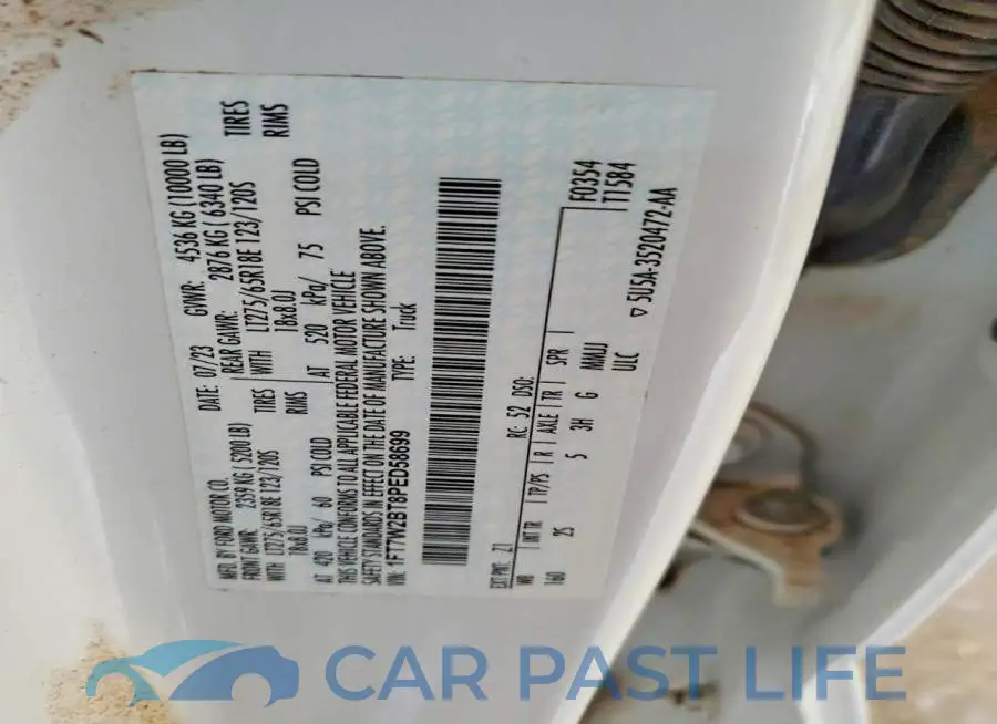 1FT7W2BT8PED58699# 12