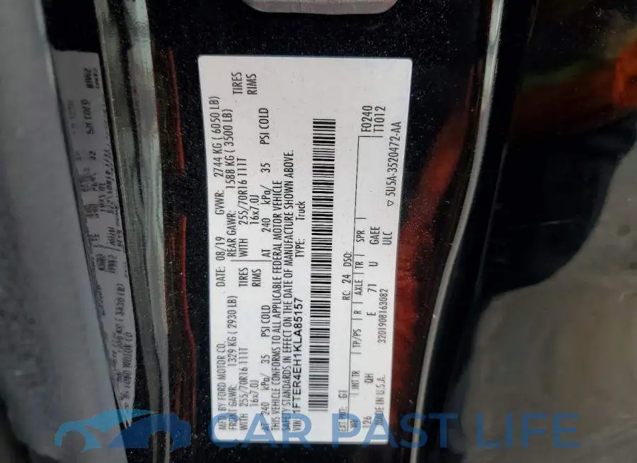 1FTER4EH1KLA85157# 12