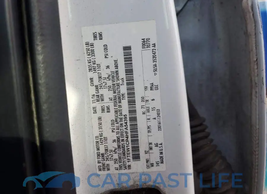 1FTEW1CP4HFA54395# 12