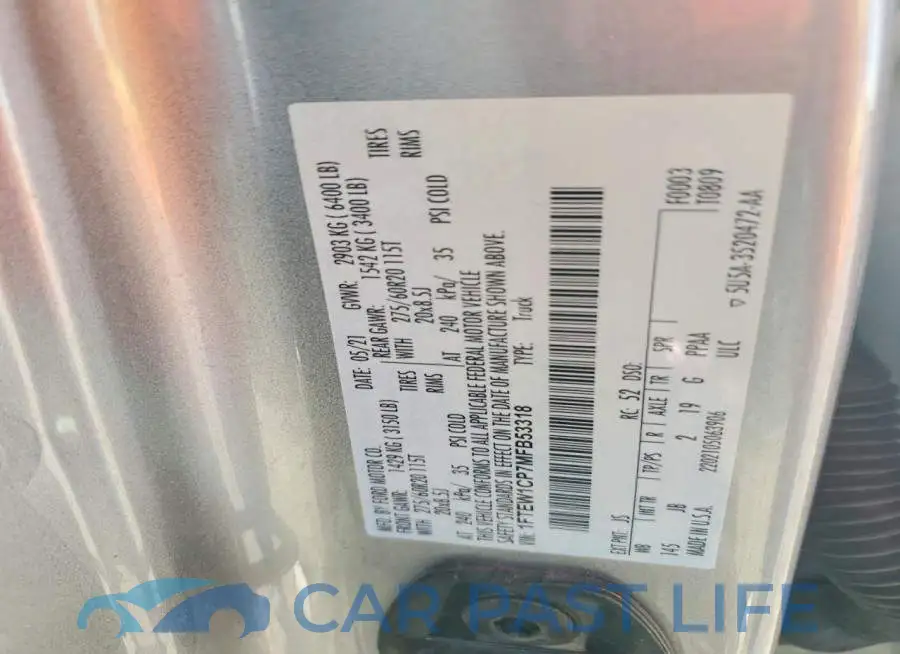 1FTEW1CP7MFB53318# 12