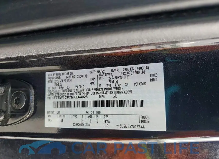 1FTEW1CP7NKE64028# 12