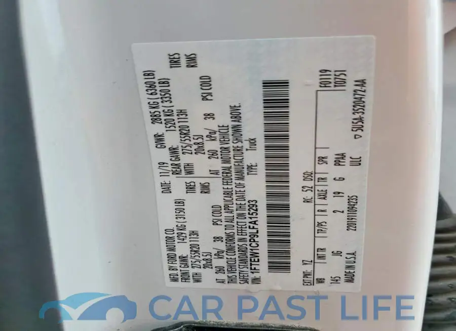 1FTEW1CP9LFA15293# 13