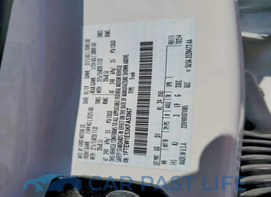 1FTEW1E53KFA53967# 12