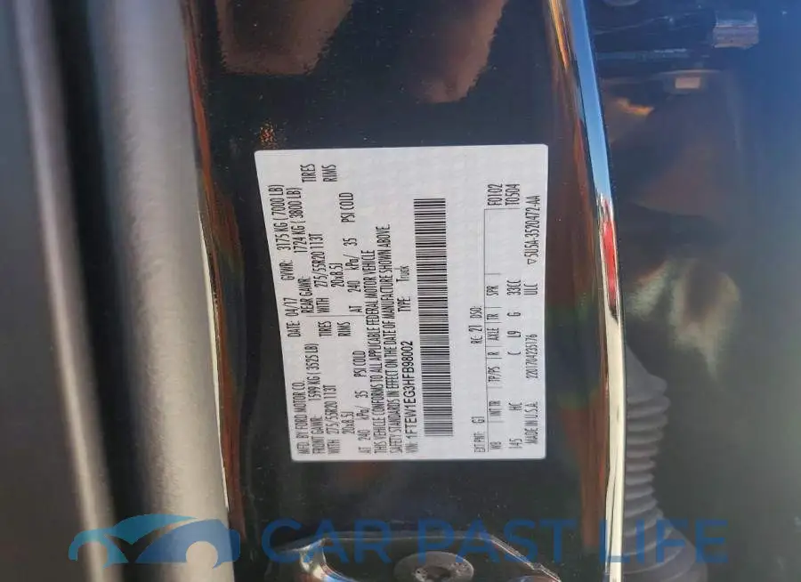 1FTEW1EG3HFB98002# 13