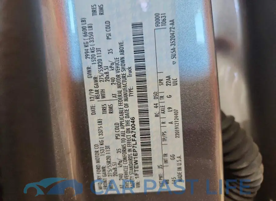 1FTEW1EP7LFA70046# 12