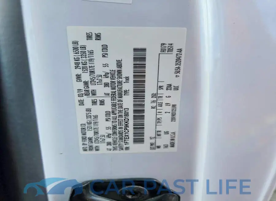 1FTEX1CP9KKD18013# 12