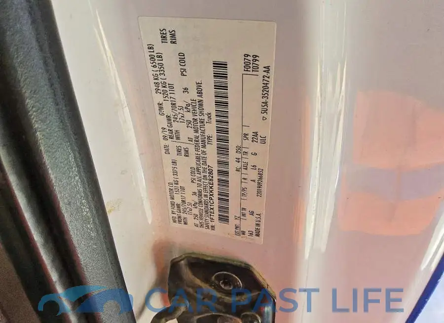 1FTEX1CPXKKE82807# 12