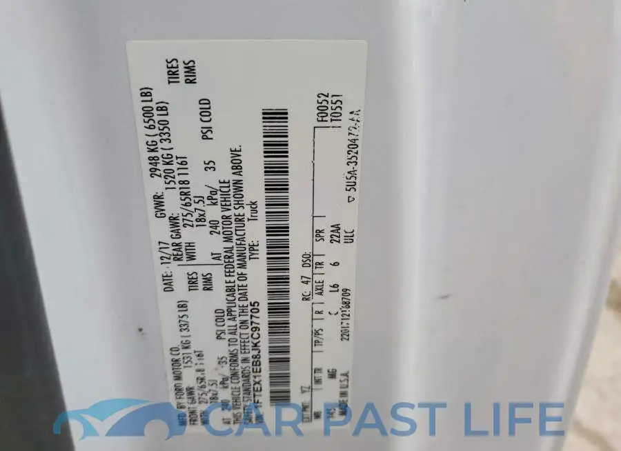1FTEX1EB8JKC97705# 12