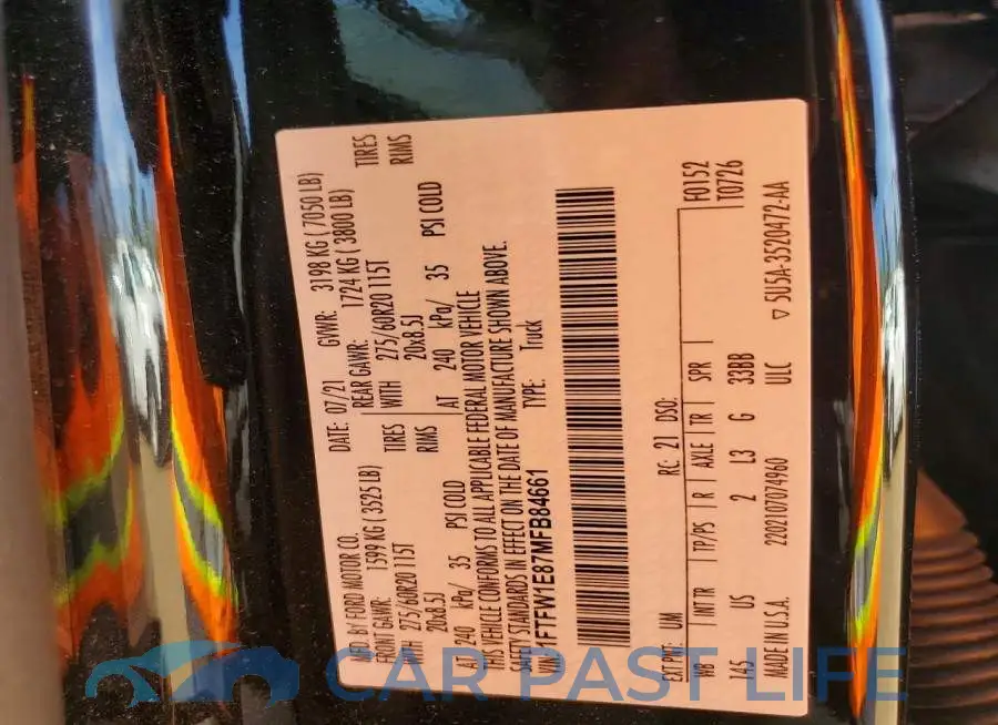 1FTFW1E87MFB84661# 12
