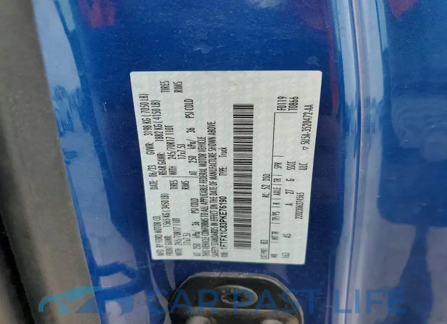 1FTFX1C83PKE76190# 13