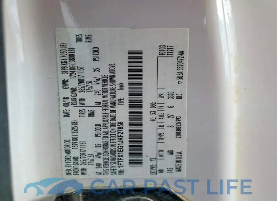 1FTFX1EG1JKF27858# 12