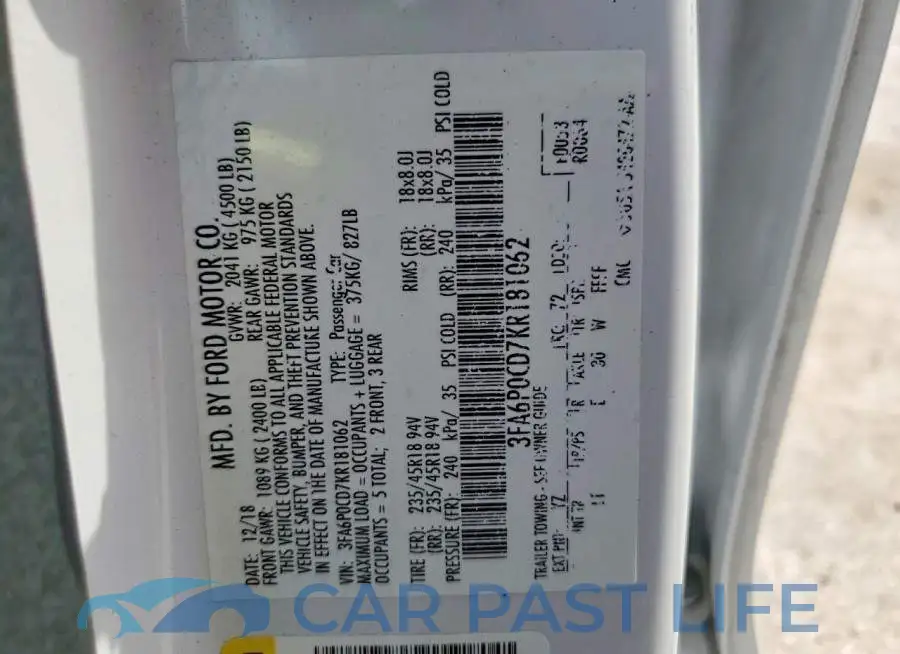 3FA6P0CD7KR181062# 12