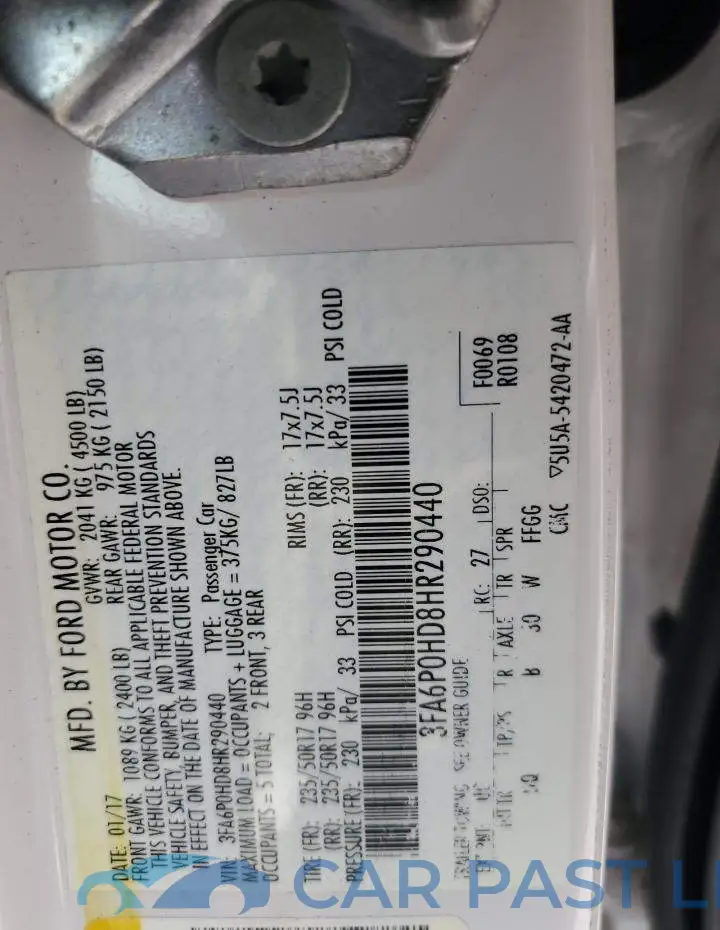 3FA6P0HD8HR290440# 12