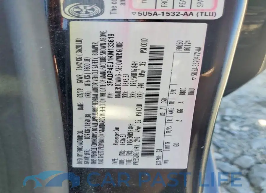 3FADP4EJ1KM133619# 12
