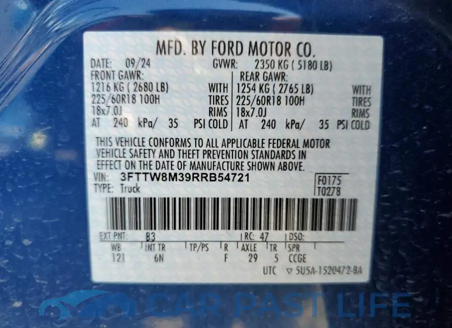 3FTTW8M39RRB54721# 12