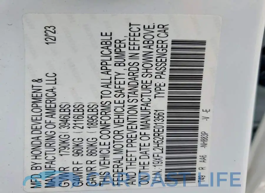19XFL2H52RE013561# 13