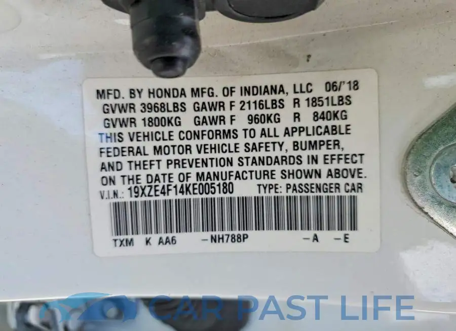 19XZE4F14KE005180# 12