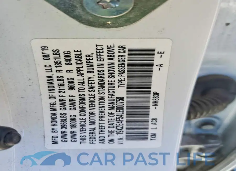 19XZE4F54LE000758# 12
