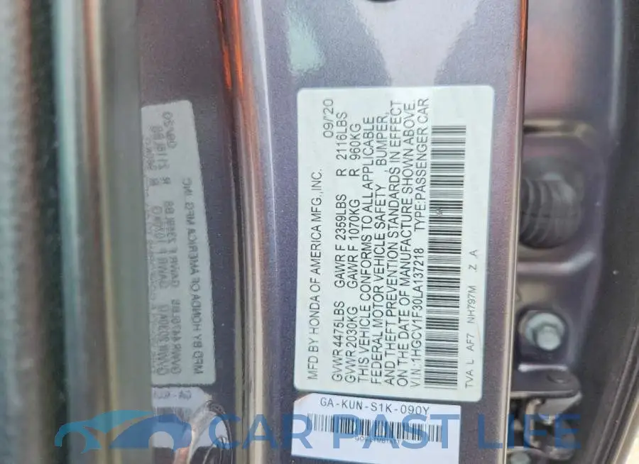 1HGCV1F30LA137218# 12