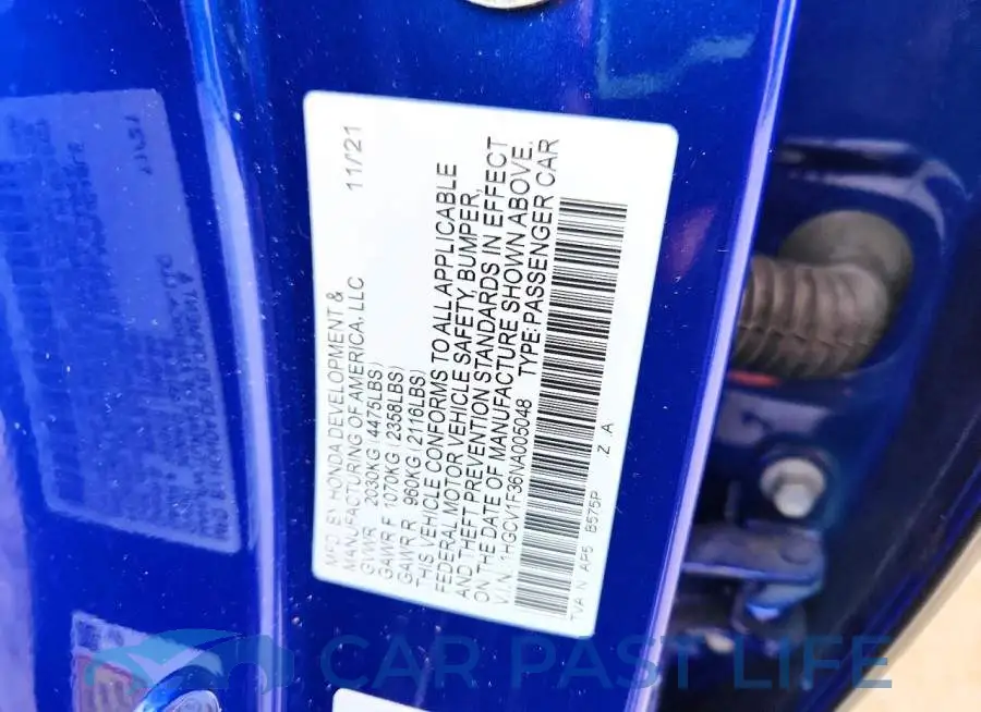1HGCV1F36NA005048# 13