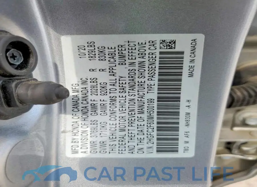 2HGFC2F60MH500199# 12