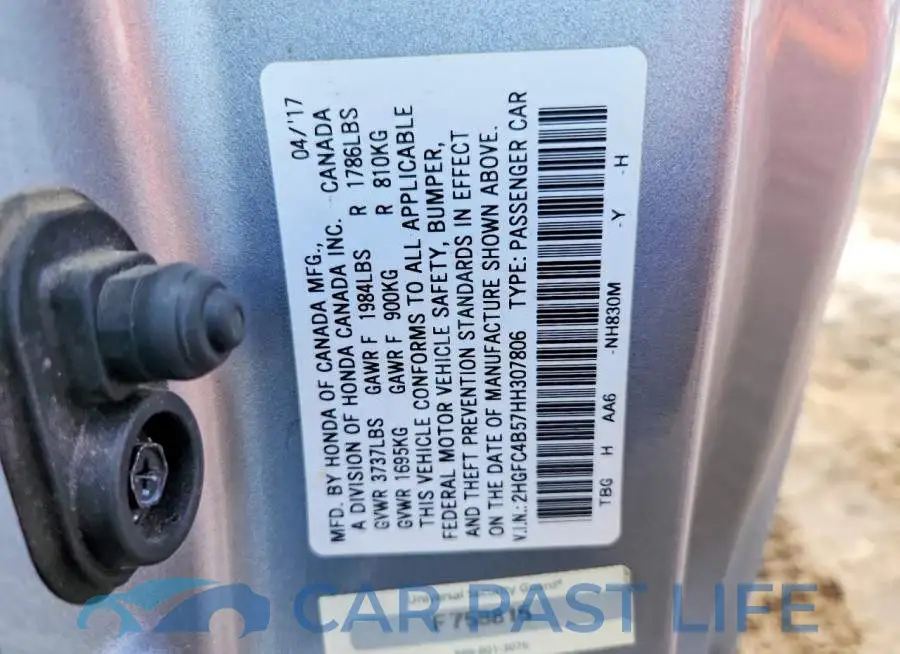 2HGFC4B57HH307806# 12