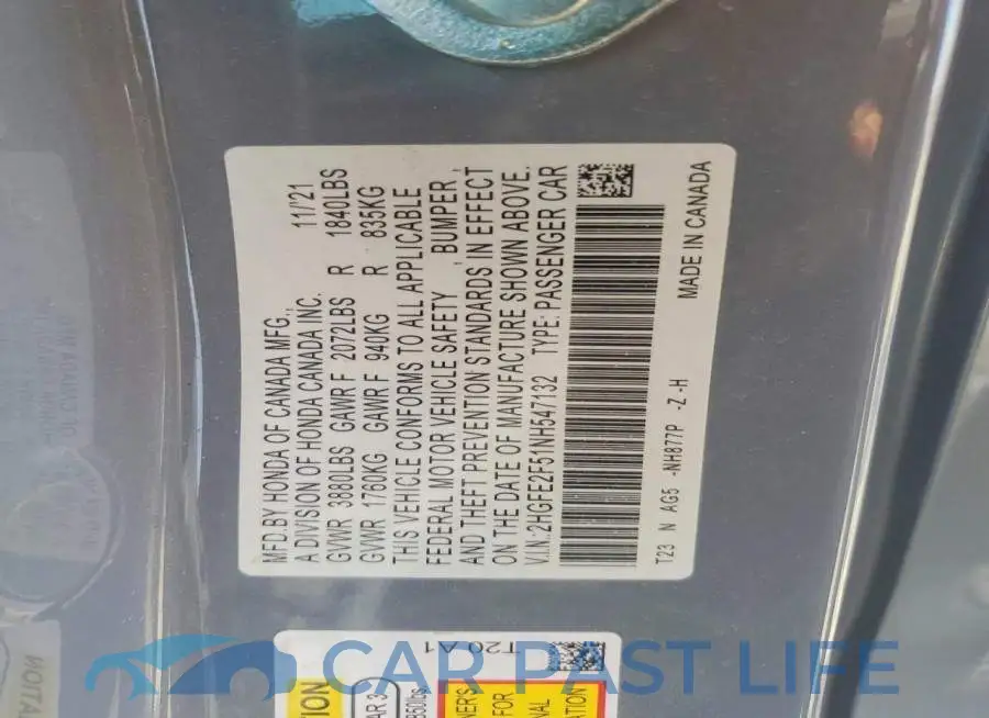 2HGFE2F51NH547132# 12