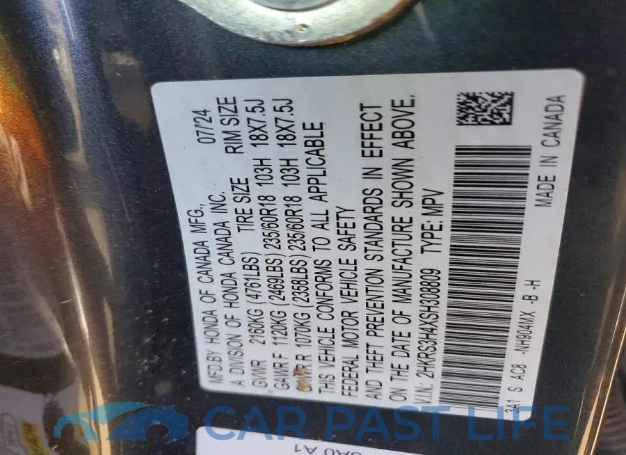 2HKRS3H4XSH308809# 12