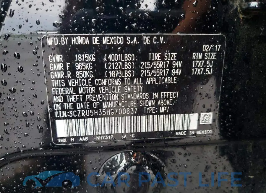3CZRU5H35HG700637# 13