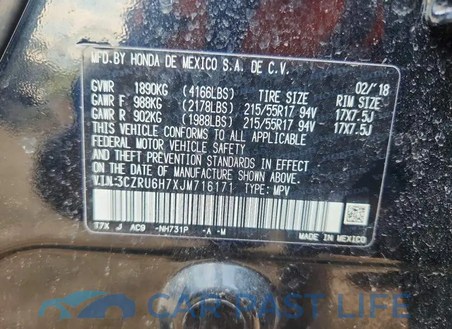 3CZRU6H7XJM716171# 12