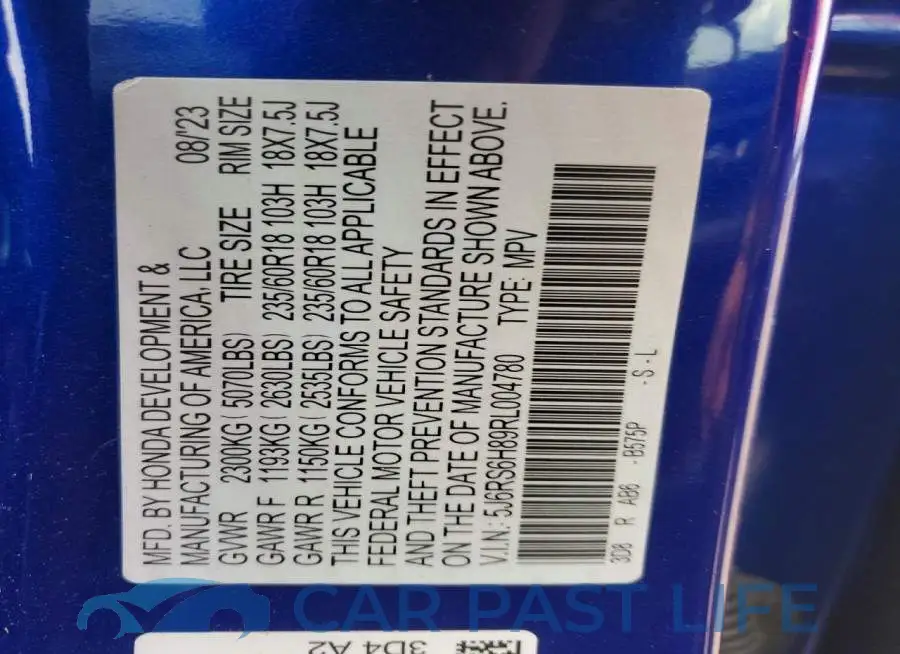 5J6RS6H89RL004780# 13