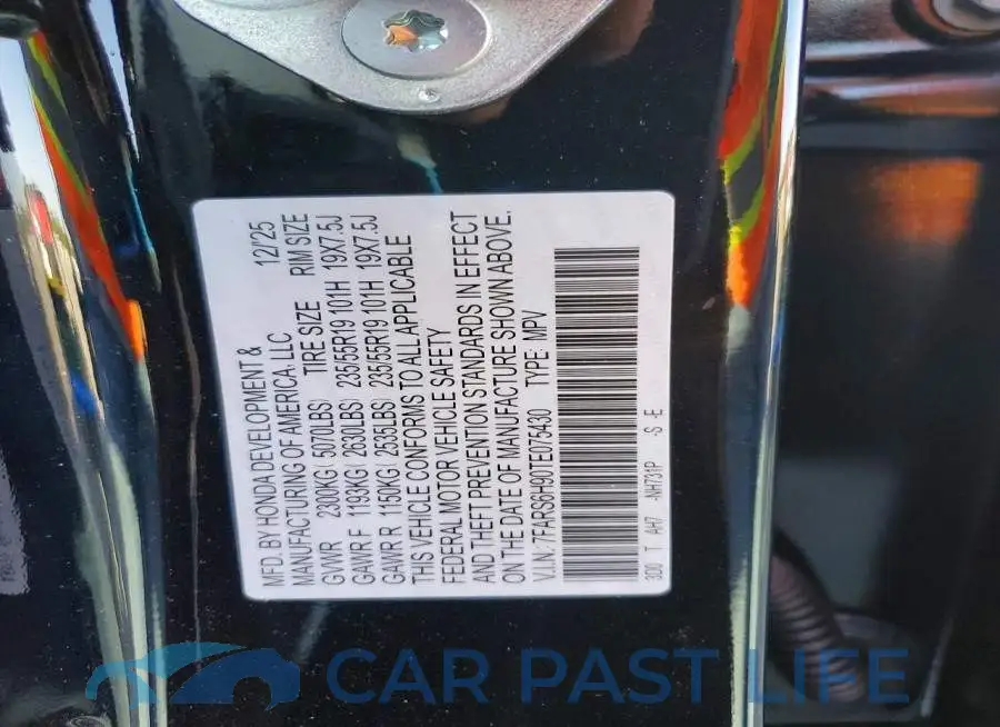 7FARS6H90TE075430# 13