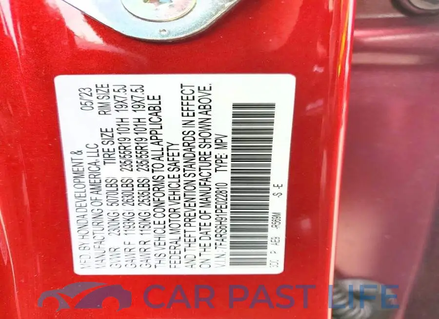 7FARS6H91PE022810# 12