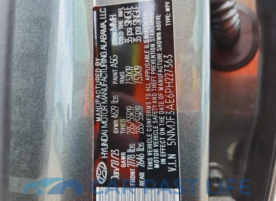 5NMJF3AE6PH227363# 12