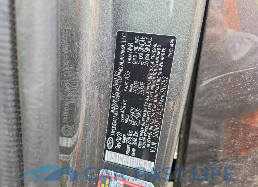 5NMJFCAE3NH090752# 13