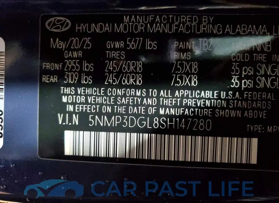 5NMP3DGL8SH147280# 12