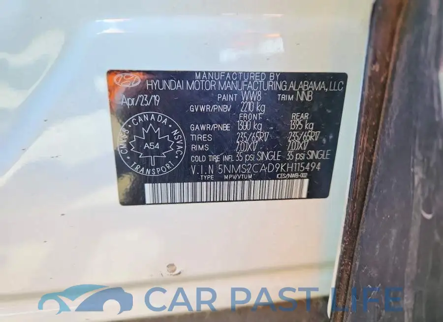 5NMS2CAD9KH115494# 14