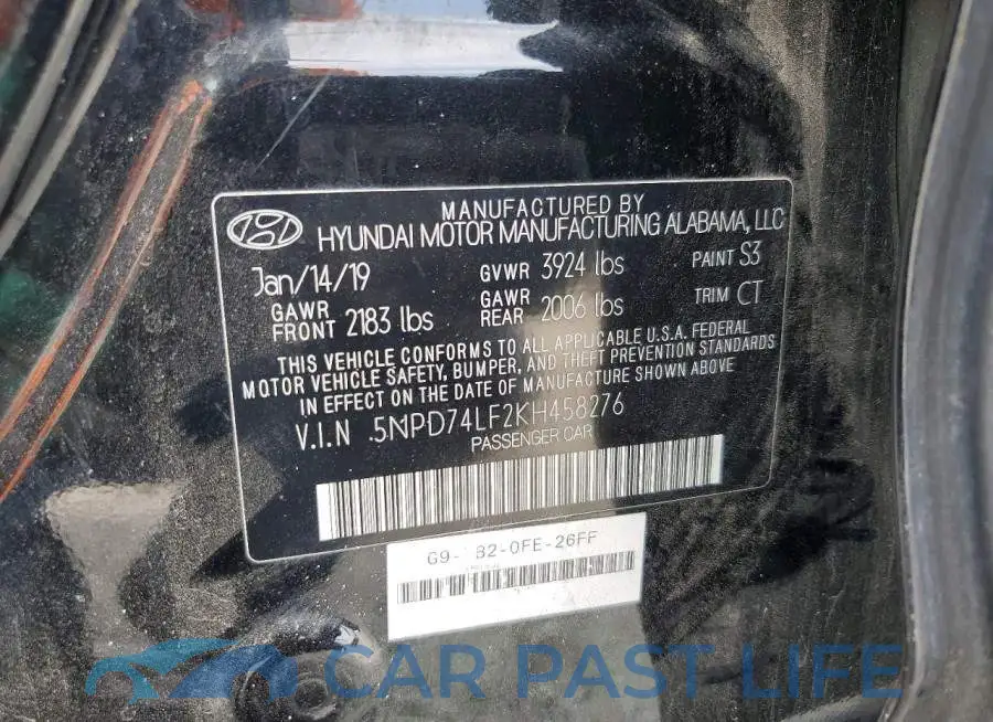 5NPD74LF2KH458276# 12