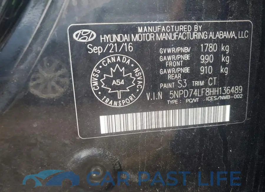 5NPD74LF8HH136489# 13