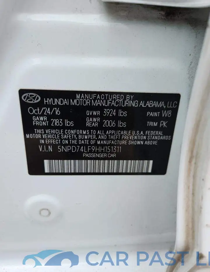5NPD74LF9HH151311# 13