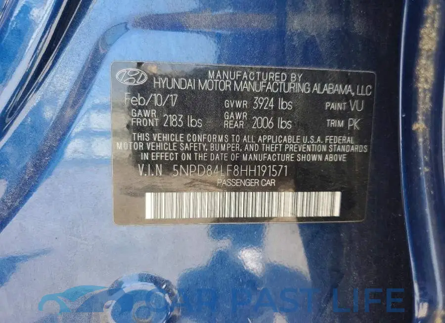 5NPD84LF8HH191571# 12