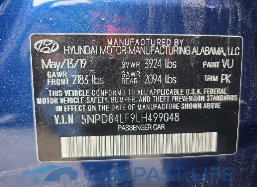 5NPD84LF9LH499048# 12