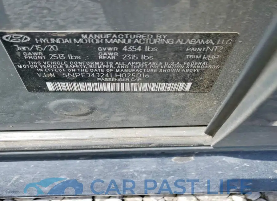 5NPEJ4J24LH025016# 12