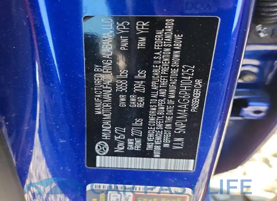 5NPLM4AG6PH104252# 12
