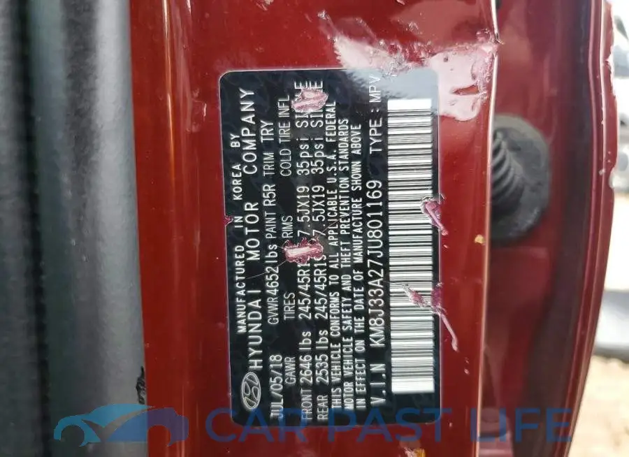 KM8J33A27JU801169# 12
