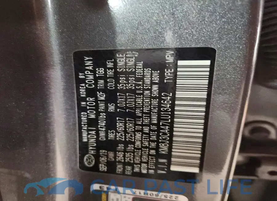 KM8J3CA47LU134642# 13