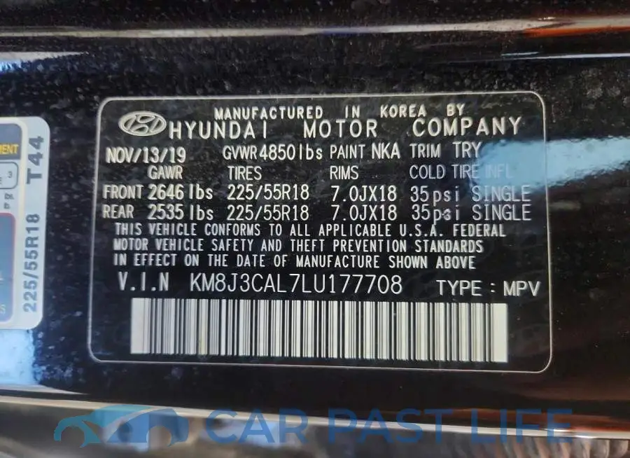 KM8J3CAL7LU177708# 12